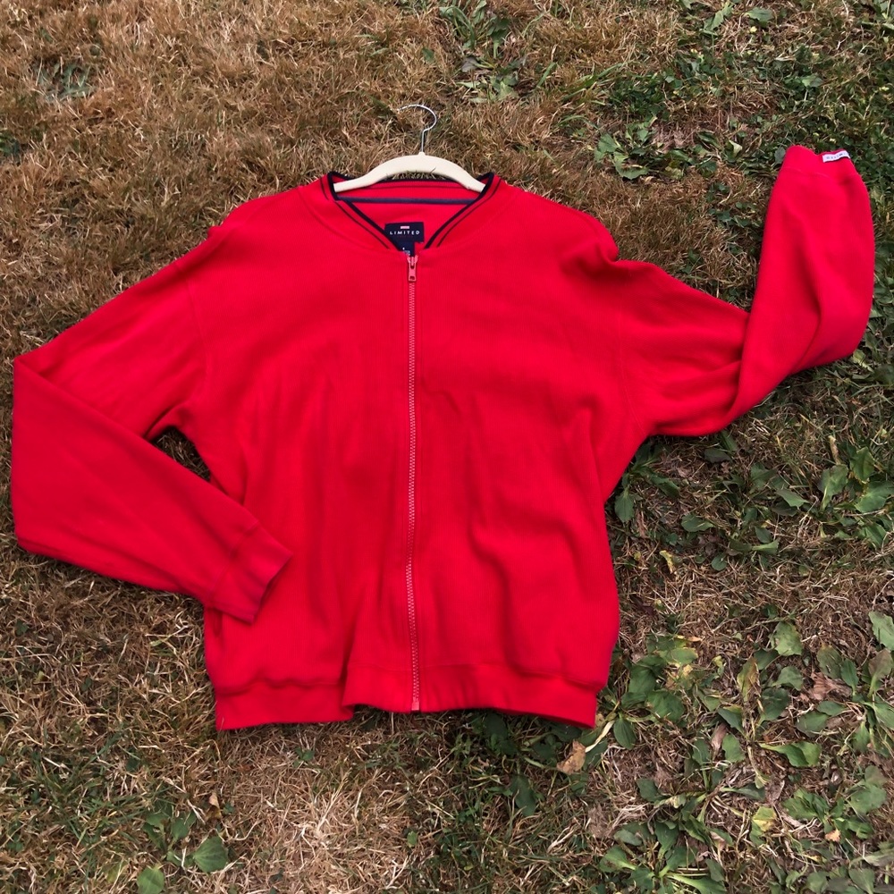 Limited red cotton cardigan
